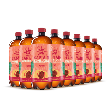 GUTsy Captain Kombucha - Summer Peach 8 x 1L